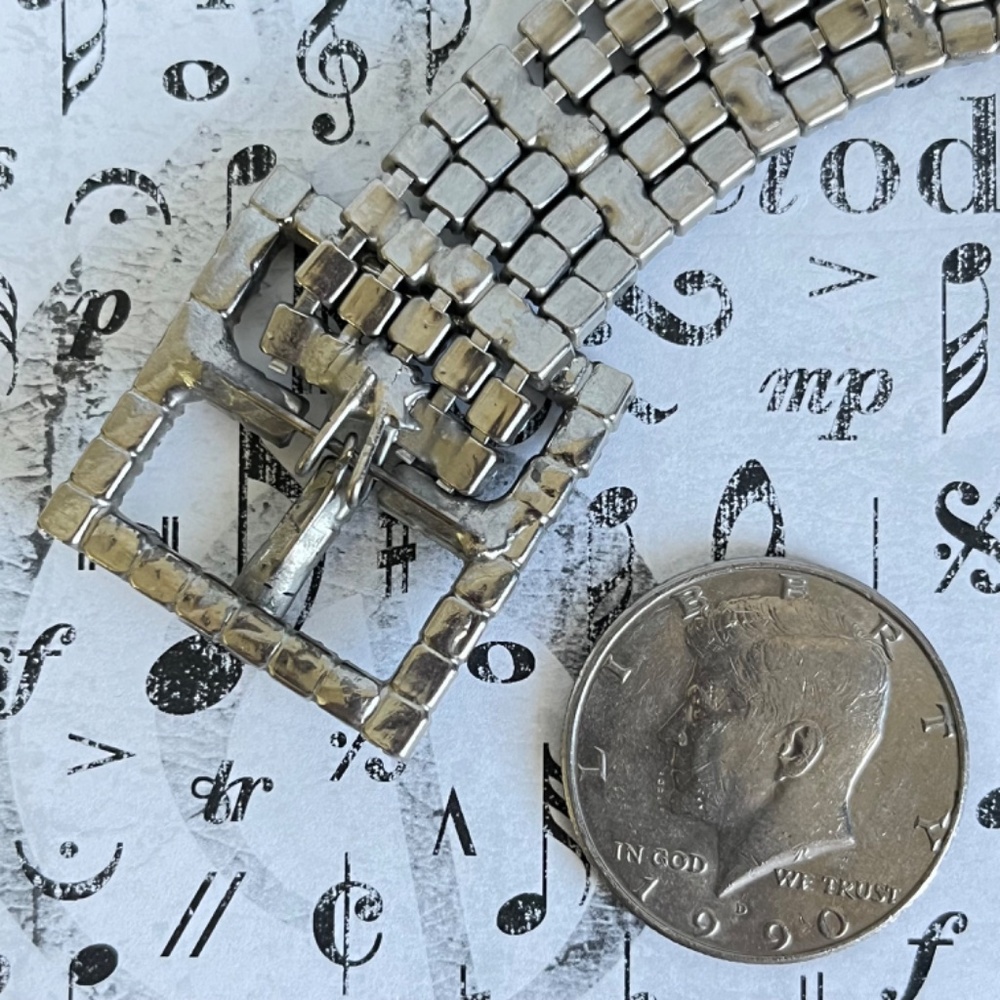 VINTAGE Glam Clear Rhinestone Skinny Belt - Picture 4 of 8